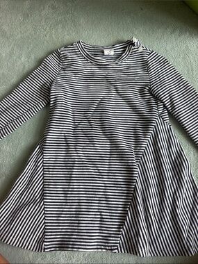 GAP Navy and White Striped Long Sleeve Dress